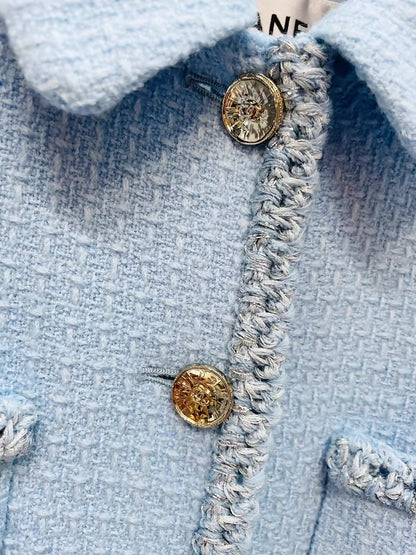 Chanel 25B blue tweed jacket
