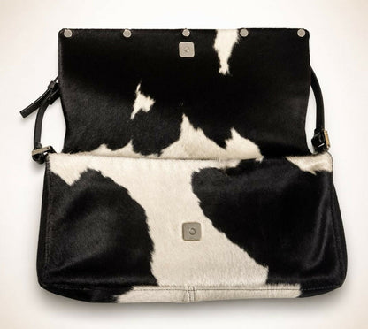 Rare Vintage 1999 FW FENDI Cow Print Pony Baguette Flap Bag