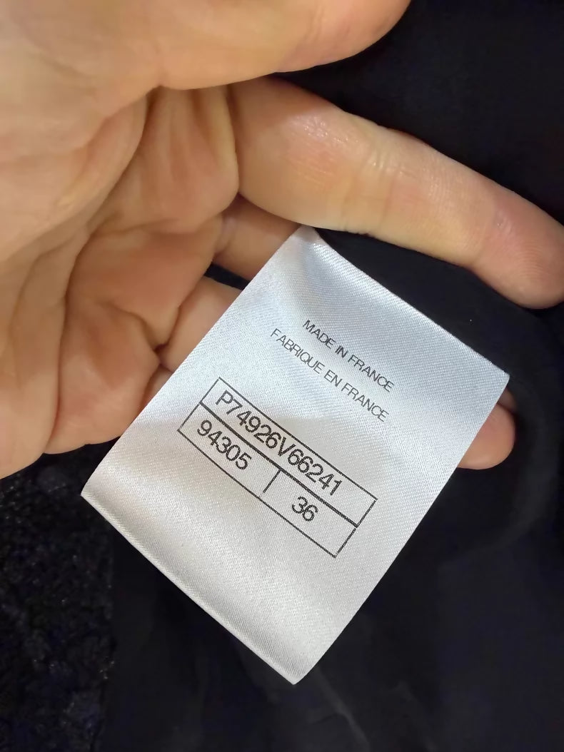 Chanel 23S Black Tweed Long Coat