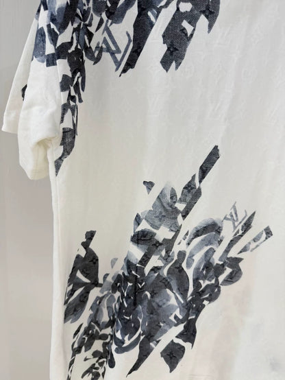Louis Vuitton blue and white monogram print T-shirt