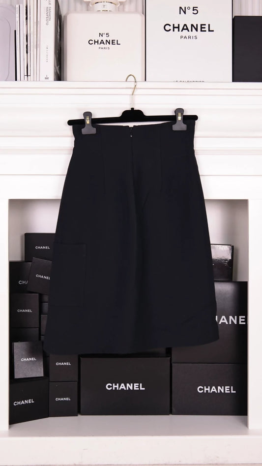 Dior Black Wool Skirt