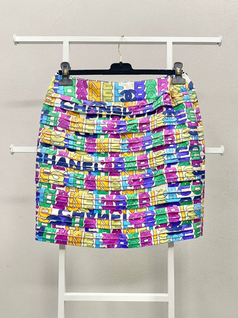 Chanel 21K Colorful Letter Midi Skirt