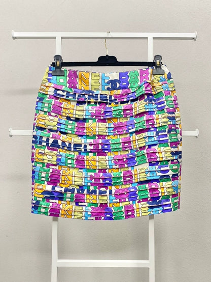 Chanel 21K Colorful Letter Midi Skirt