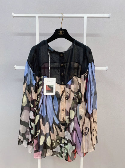 Chanel 22S black silk colored top