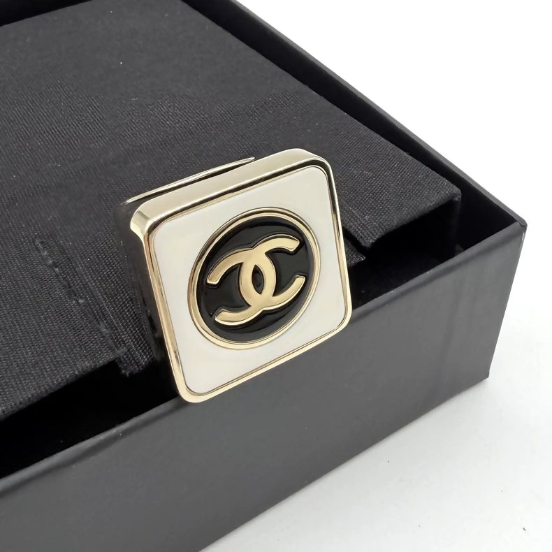 Chanel enamel square ring