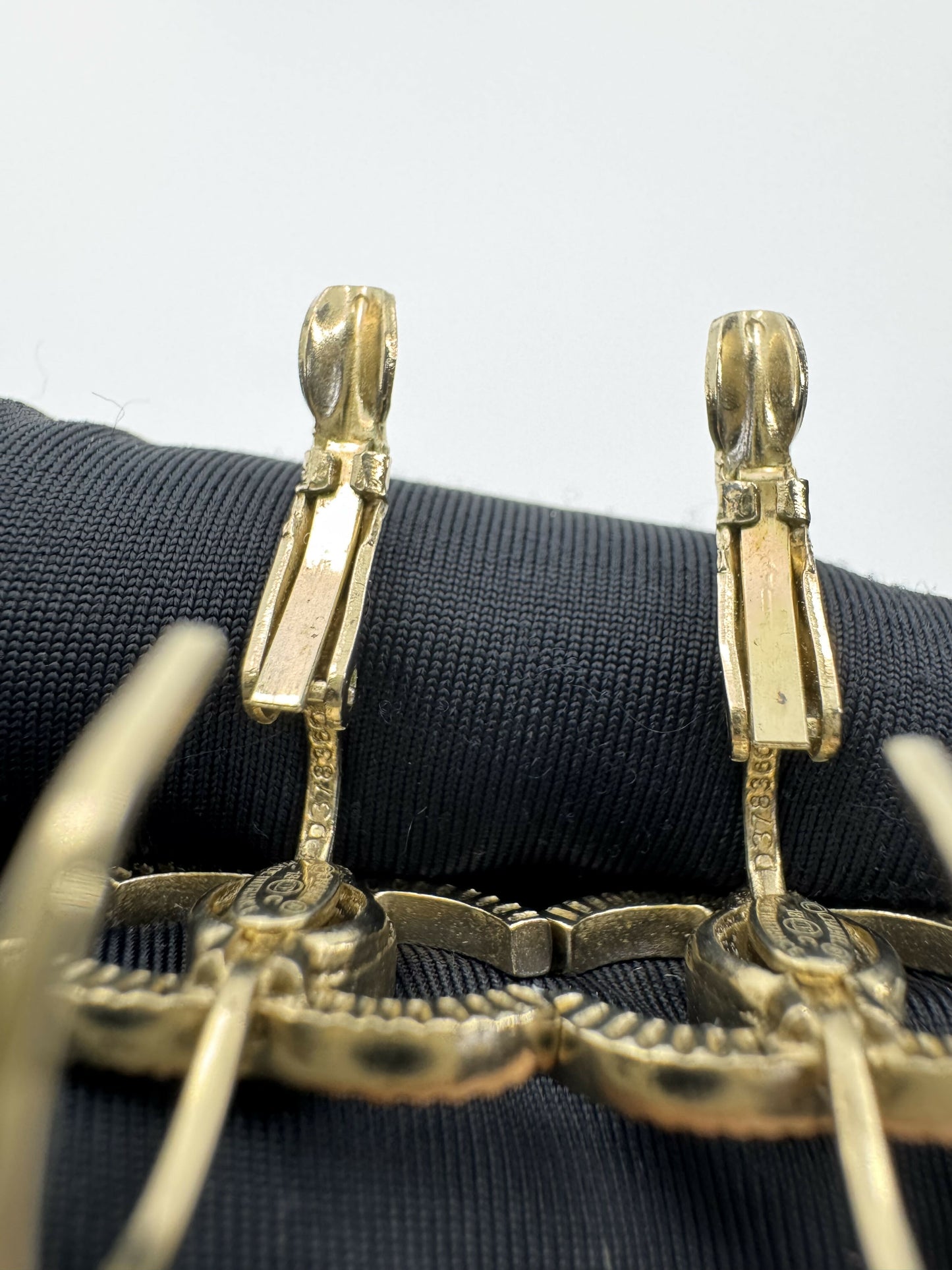 Chanel 18C Metal Owl CC Logo Pendant Earrings