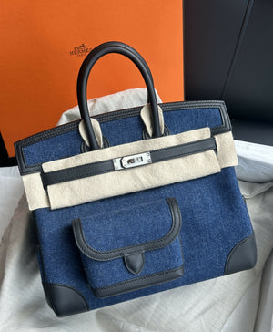 Hermès Birkin 25 Cargo Denim / Bleu Nuit Leather with Palladium Hardware
