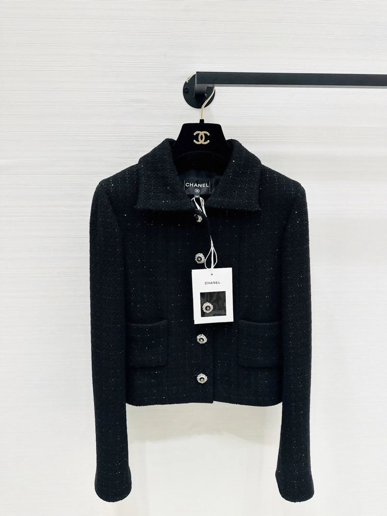 Chanel 25k black tweed jacket