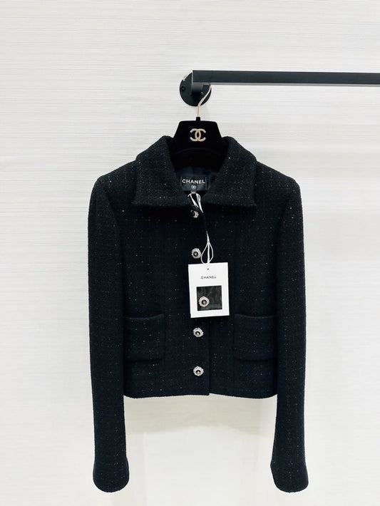 Chanel 25k black tweed jacket