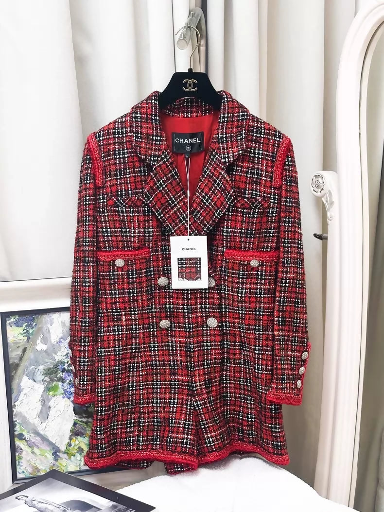 Chanel 20S red tweed jumpsuit