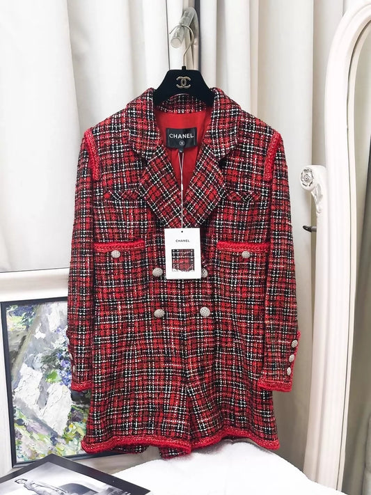 Chanel 20S red tweed jumpsuit