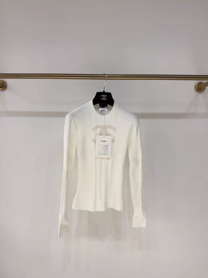 Chanel 22B Double C Pearl Knit Top