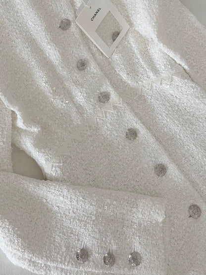 Chanel 24S White tweed Jacket Dress