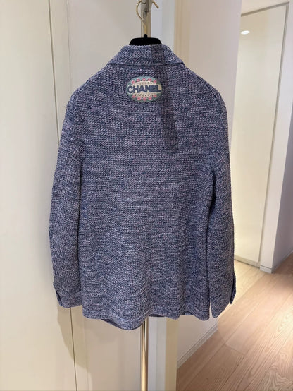 Chanel Vine Purple Four-Pocket Knit Cardigan