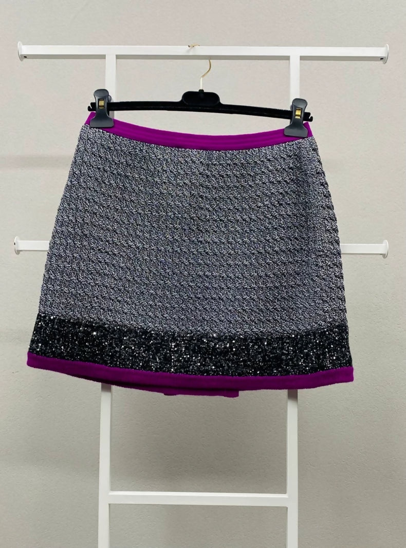 Chanel 21K knit sequined mini skirt