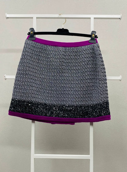 Chanel 21K knit sequined mini skirt
