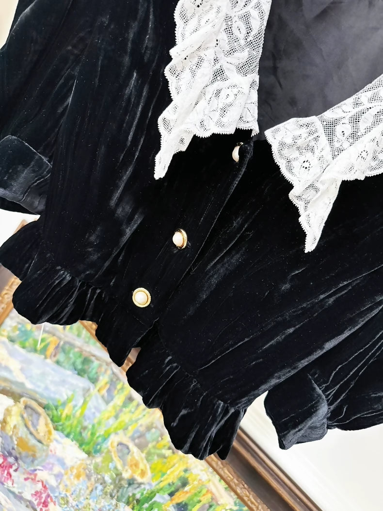 Miu Miu Black velvet top