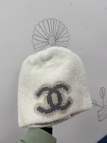 Chanel's popular double-sided logo knit beanie