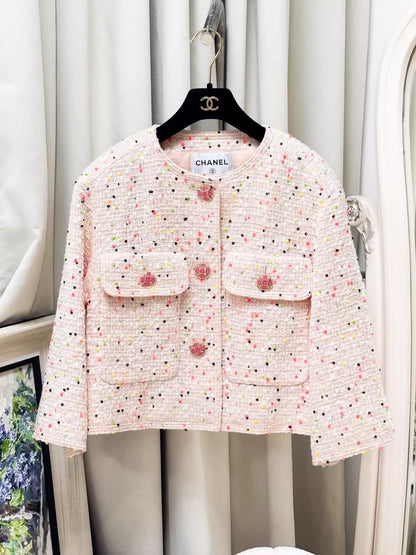Chanel 19S light orange tweed jacket