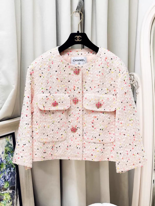Chanel 19S light orange tweed jacket
