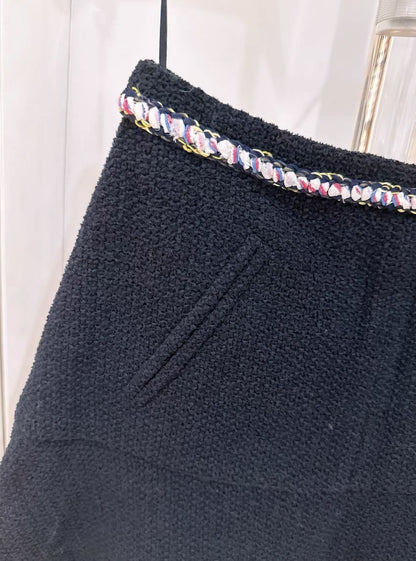 Chanel 21 spring and summer dark blue skirt