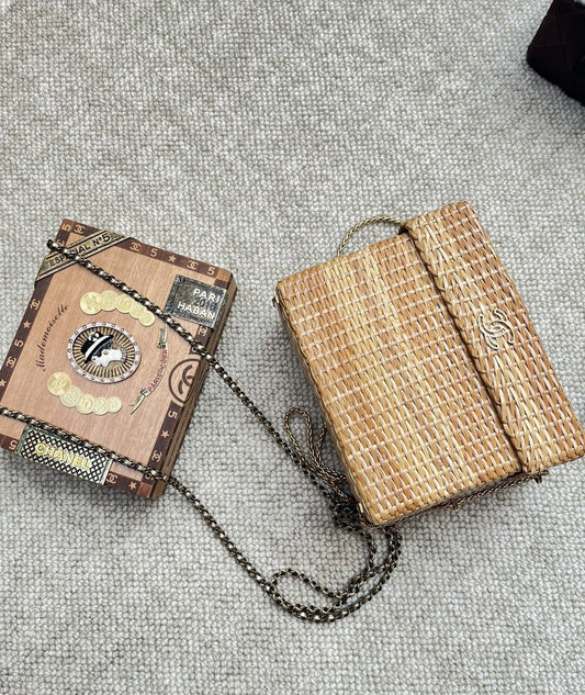 CHANEL Rare vintage Chanel Bamboo Chain Box Bag - Box size Crossbody Bag - Used fashion item from Wararni