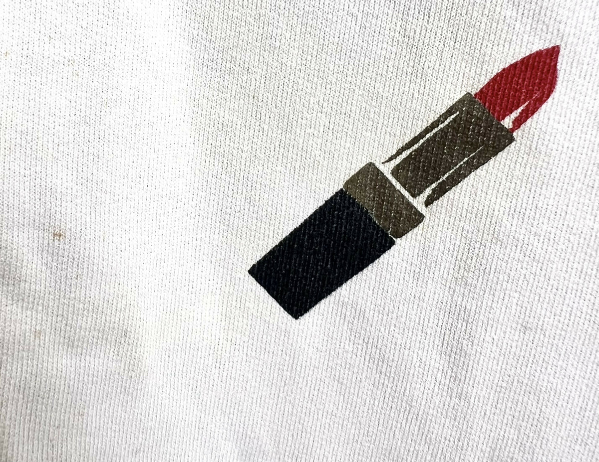Chanel White Makeup Lipstick Logo Sweater (rare)