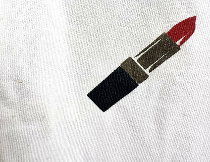 Chanel White Makeup Lipstick Logo Sweater (rare)