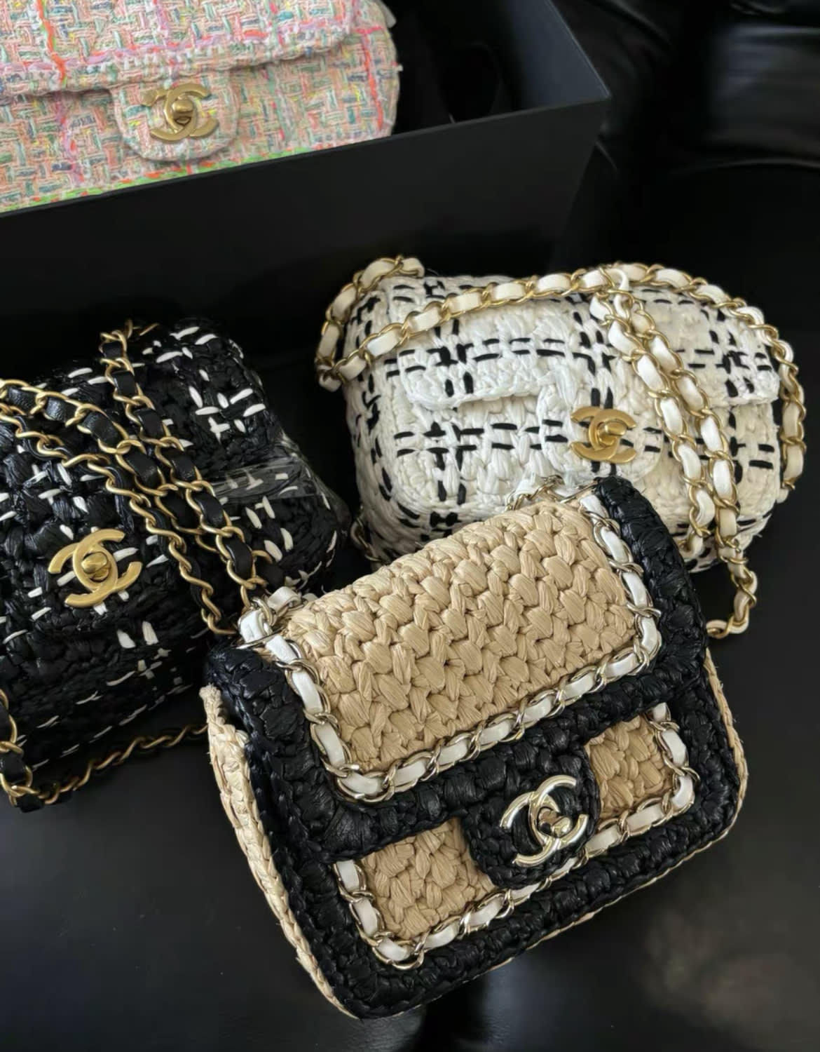 CHANEL 24C VENICE BEACH BRAIDED MINI RAFFIA FLAP BAG