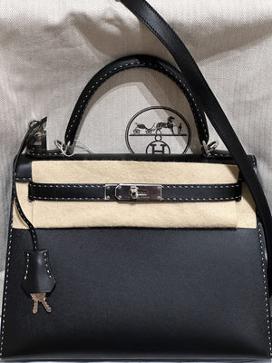 Hermes Kelly 28 Miss You Black Madame Palladium hardware