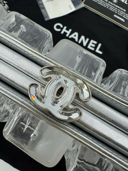 Chanel 2010 Plexiglass Ice Cube Sliver Clutch Bag