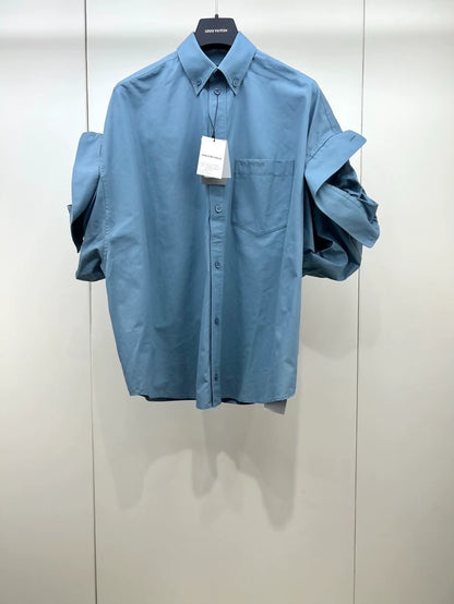 Balenciaga rolled-up sleeve casual shirt