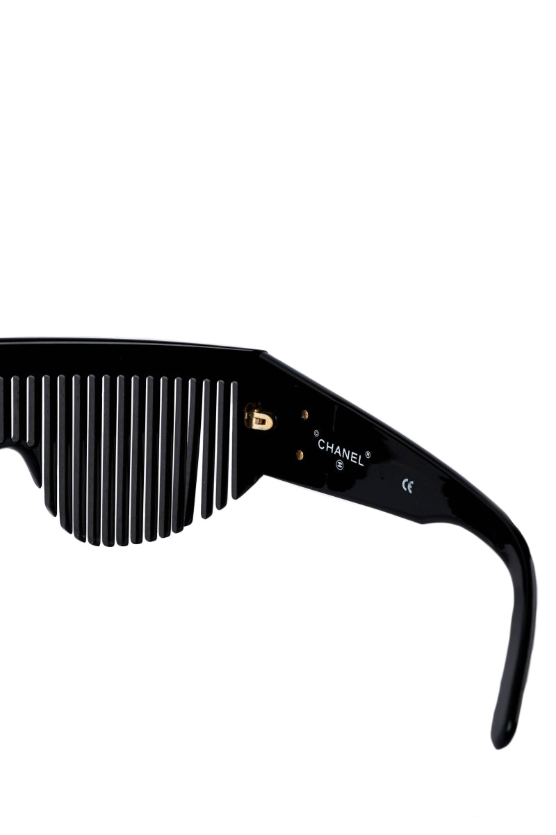 CHANEL 1990-2000s Hair Comb oversize-frame sunglasses