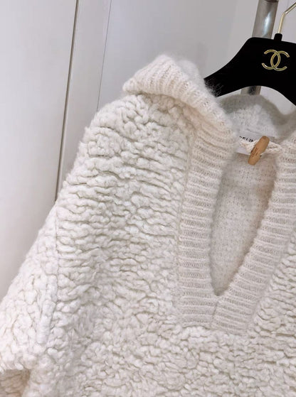 Celine 20 autumn and winter cream teddy sweater