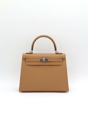 Hermès Kelly 25 Biscuit Epsom Palladium Hardware