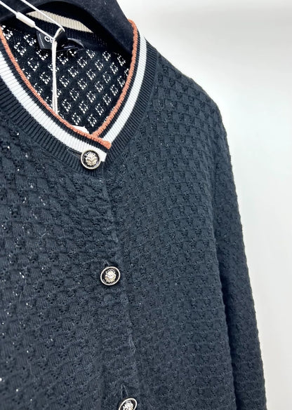 Chanel 26C Color Block Knit Cardigan