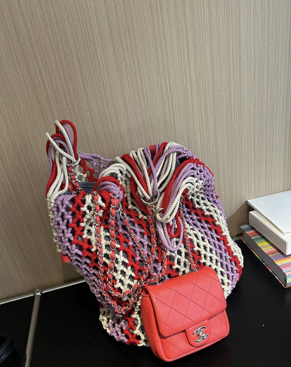 Chanel pink purple net bag