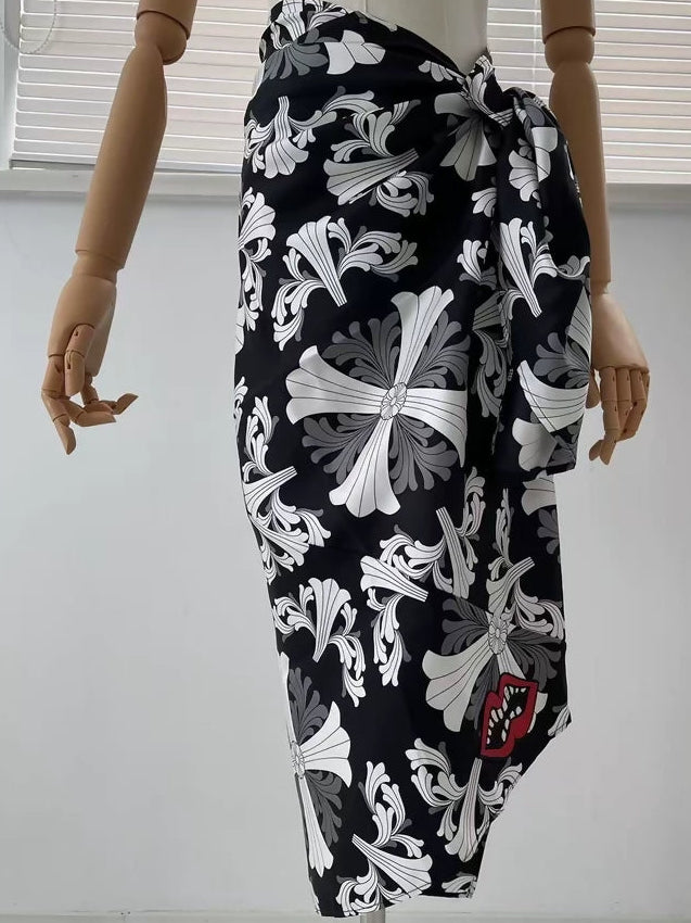 Chrome Hearts beach scarf skirt