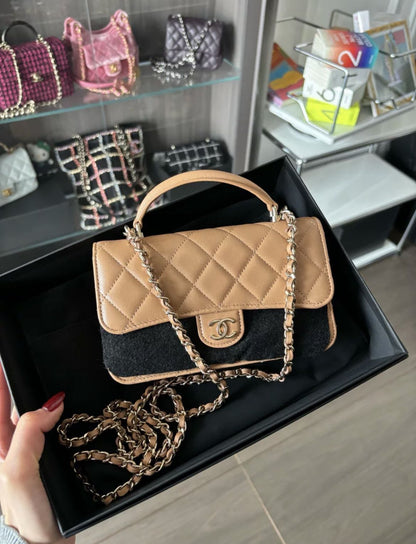 CHANEL Chanel 23P  Lambskin LGHW Mini rectangular Flap bag with top - Small Crossbody Bag - Used fashion item from Wararni