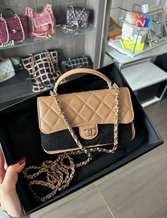 CHANEL Chanel 23P  Lambskin LGHW Mini rectangular Flap bag with top - Small Crossbody Bag - Used fashion item from Wararni