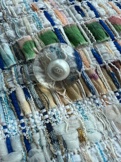 Chanel 2018 multicolor fringed coat