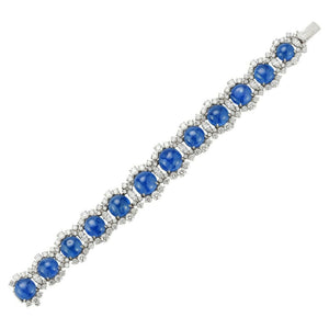 Bvlgari Certified Natural Burmese Cabochon Sapphire and Diamond Bracelet