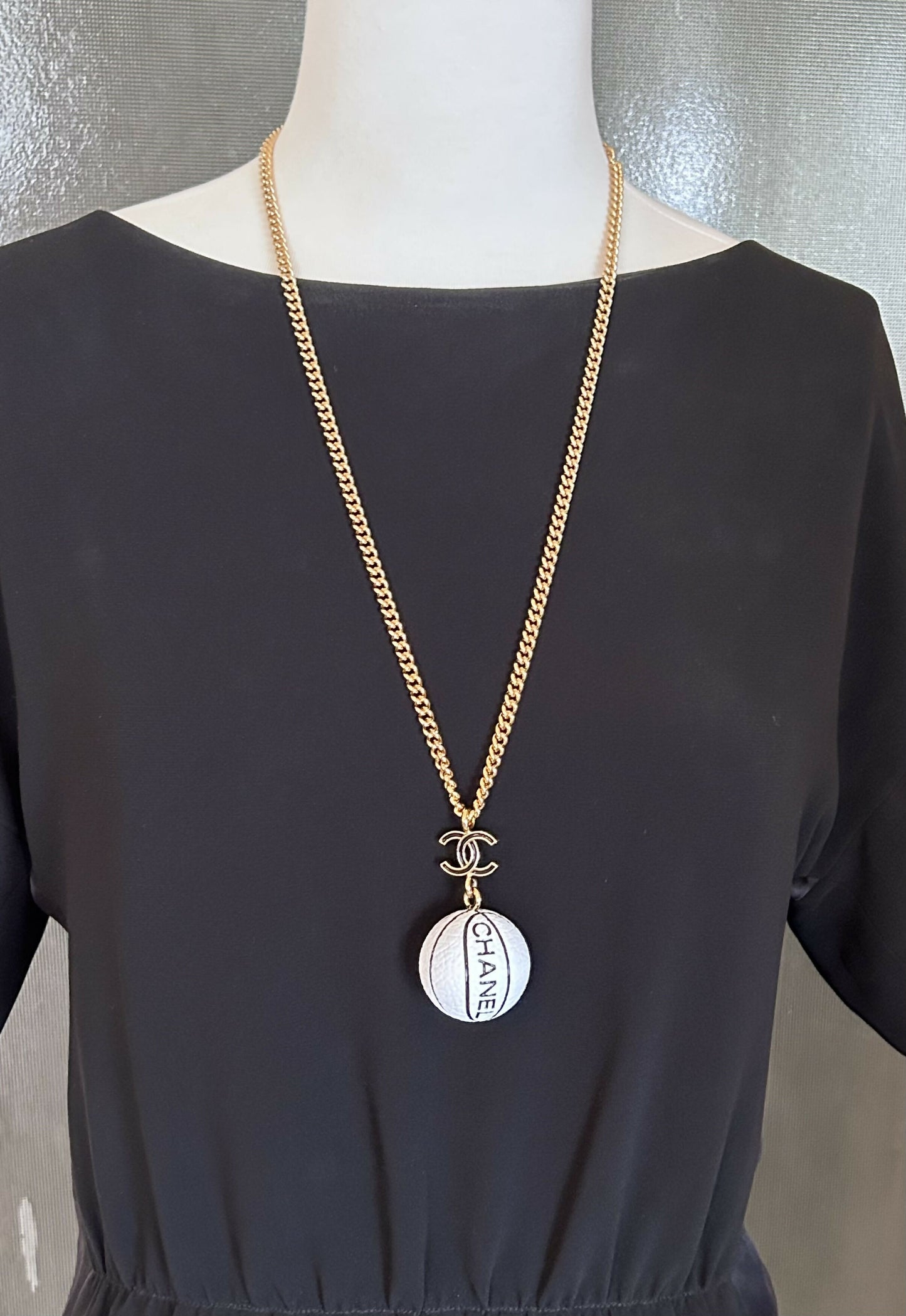 Chanel basketball necklace