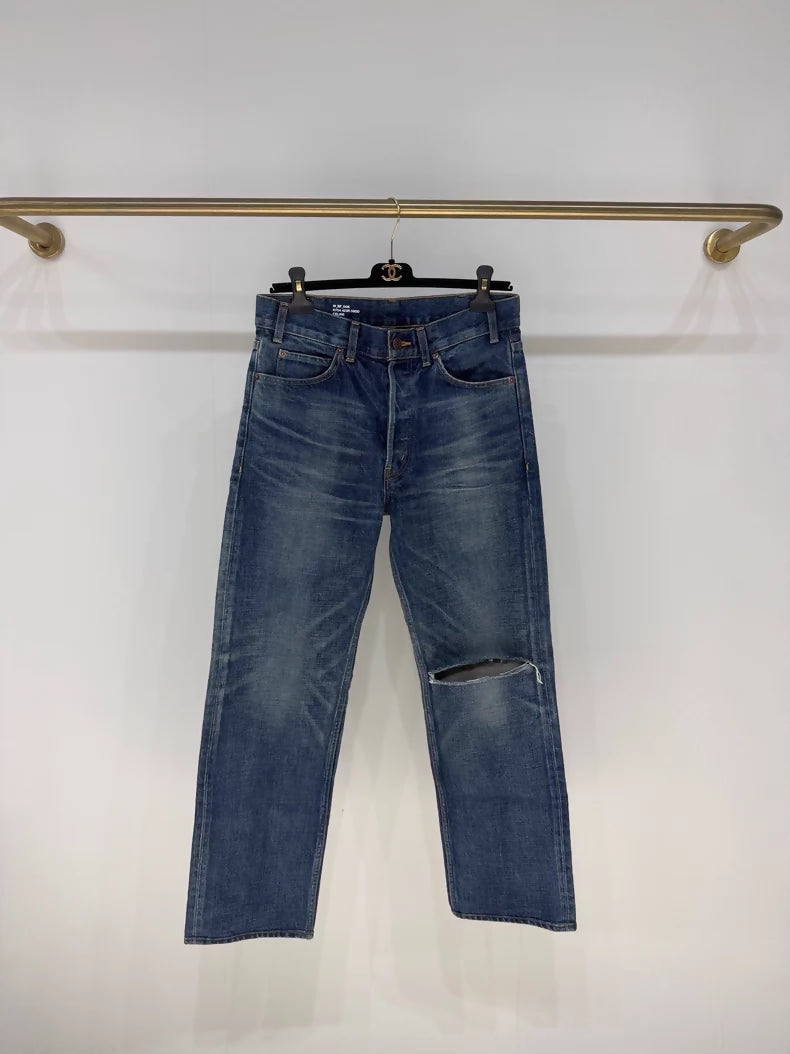Celine classic distressed jeans with ripped details,