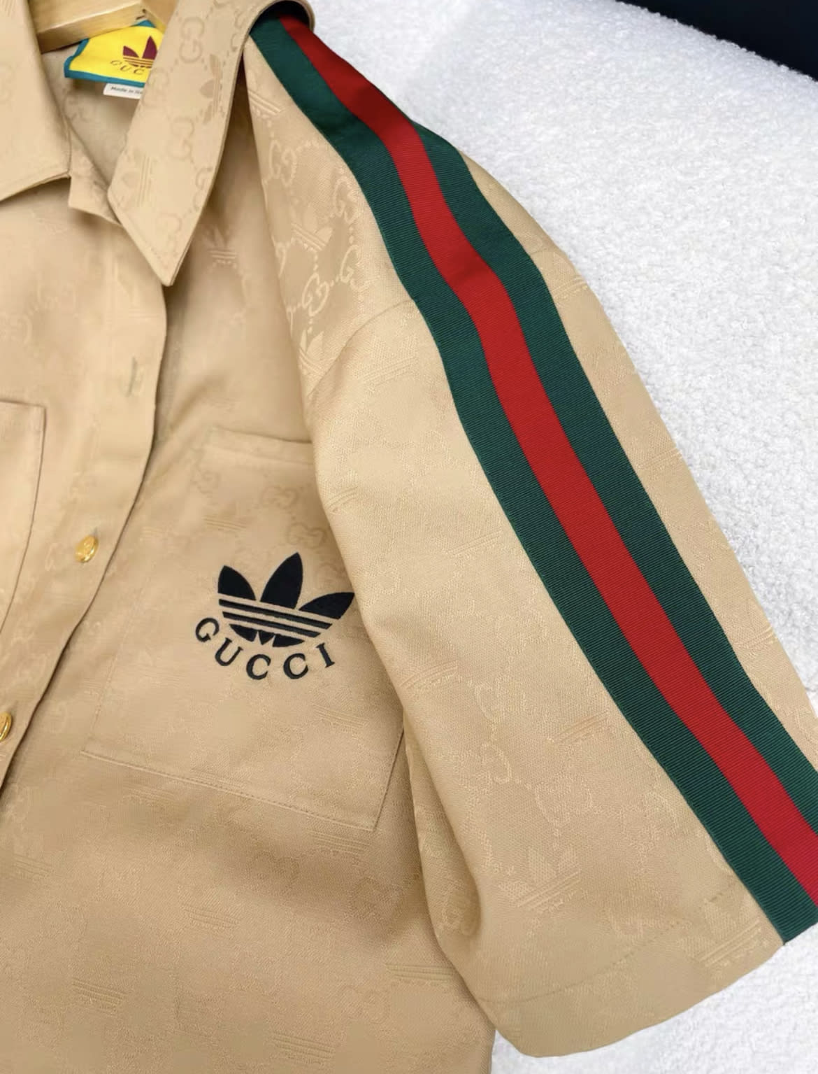 Adidas x Gucci Trefoil Jacquard Shirt