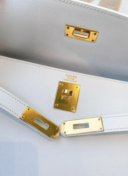 Hermes Kelly32 Pure White 01 Gold epsom leather Q engraved