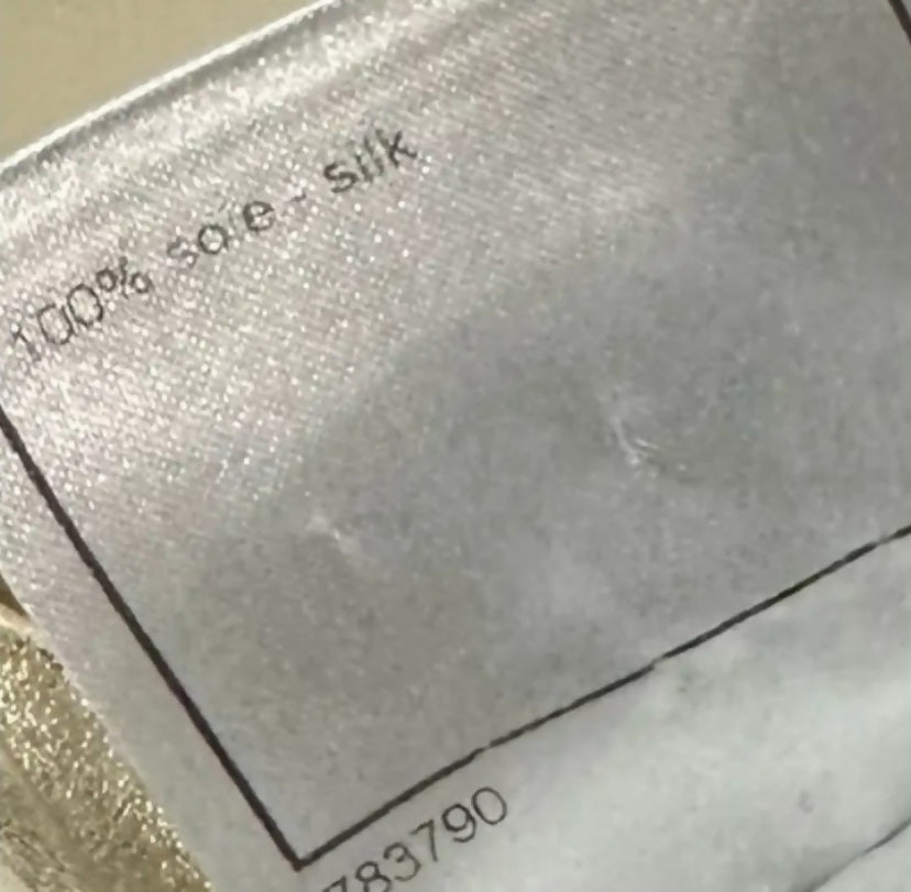 Chanel 08A Runway Silk Pleated Camellia Ecru Black Blouse FR 36