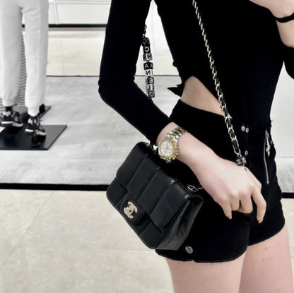 Chanel 23 early spring black letter dice chain bag