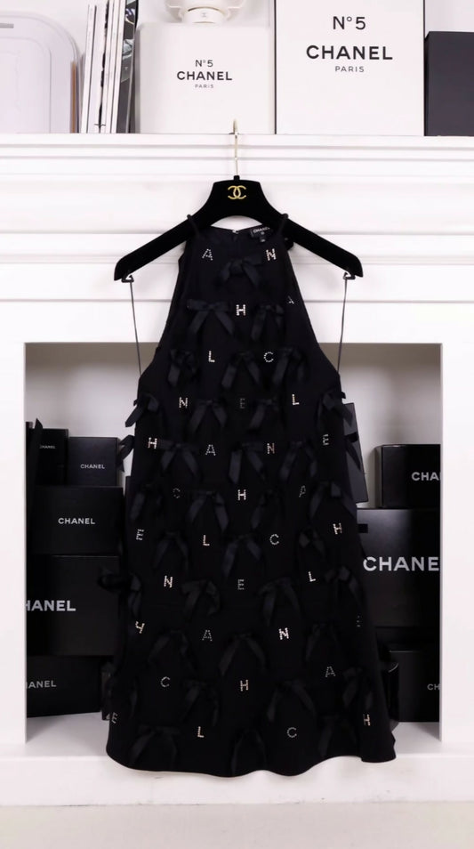 Chanel 23S Black Bow Dress