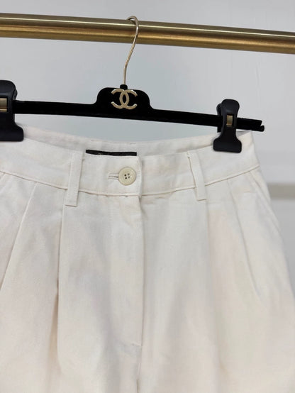 Loro Piana Natural White Wide-Leg Pants
